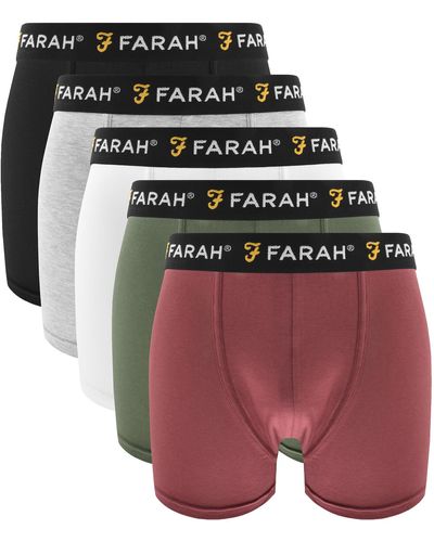 Farah Gaveer 5 Pack Boxer Shorts - Black