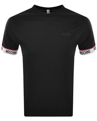 Moschino Short Sleeve Tape T Shirt - Black