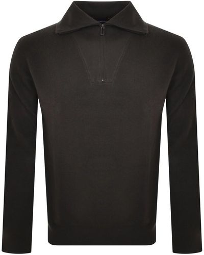 Armani Emporio Half Zip Knit Sweater - Black