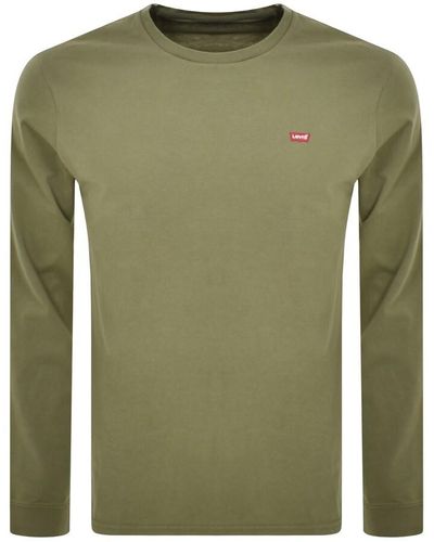 Levi's Original Logo Long Sleeve T Shirt - Green