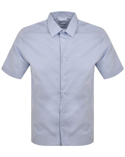 Calvin Klein Short Sleeve Poplin Shirt - Blue