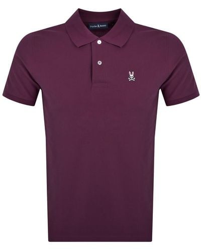 Psycho Bunny Classic Pique Polo T Shirt - Purple
