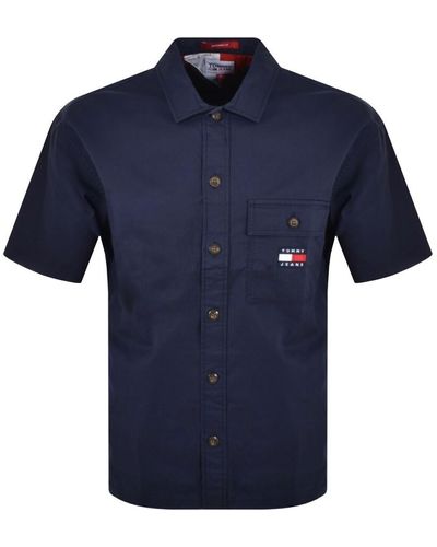 Tommy Hilfiger Short Sleeve Solid Overshirt - Blue