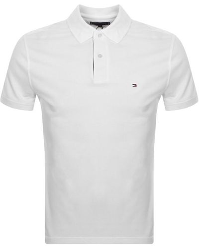Tommy Hilfiger Flag Placket Polo T Shirt - White