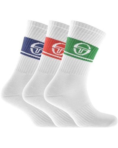 Sergio Tacchini 3 Pack Logo Socks - White