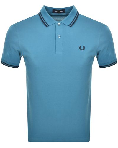 Fred Perry Twin Tipped Polo T Shirt - Blue