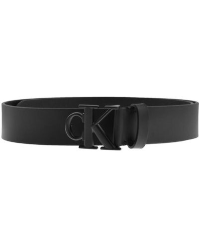 Calvin Klein Men's Casual CK Monogram Cut Out Buckle Belt, Dark Brown,  Small (30-32) at  Men's Clothing store