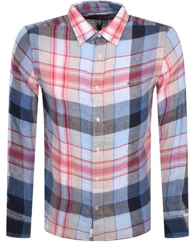 Tommy Hilfiger Long Sleeve Check Shirt - Red