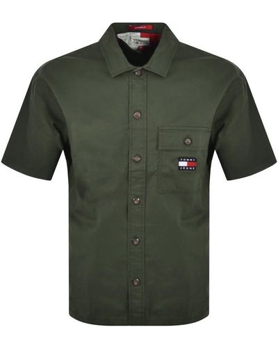 Tommy Hilfiger Short Sleeve Solid Overshirt - Green