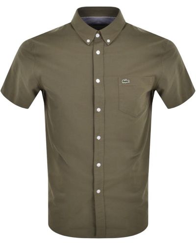 Lacoste Oxford Short Sleeved Shirt - Green