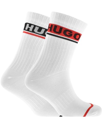 HUGO 2 Pack Gift Set Socks - White