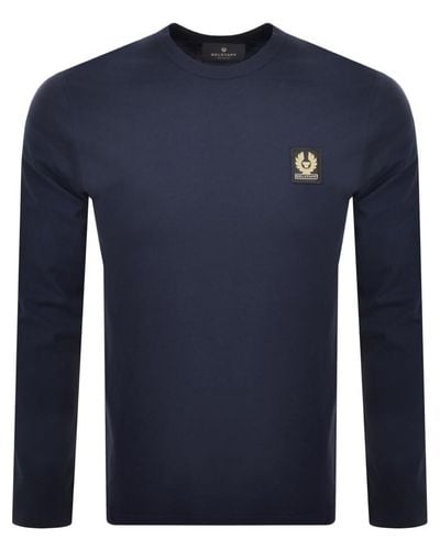 Belstaff Long Sleeve Logo T Shirt - Blue