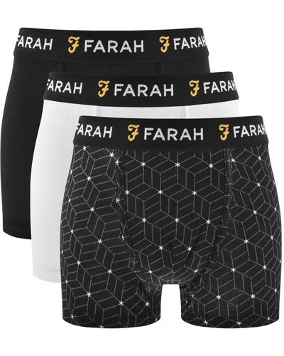 Farah Corban 3 Pack Boxer Shorts - Black