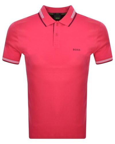 BOSS Boss Paul Polo T Shirt - Pink