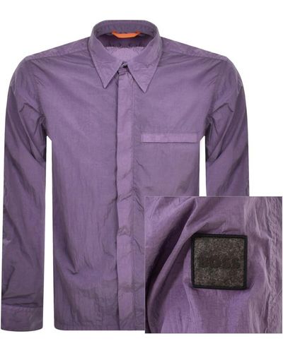 BOSS Boss Laio Long Sleeve Overshirt - Purple