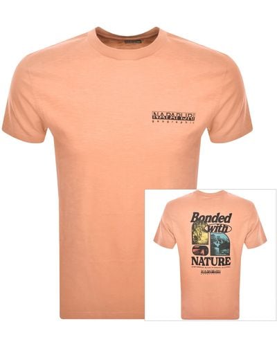 Napapijri S Martre Short Sleeve T Shirt - Orange
