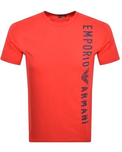 Armani Emporio Logo T Shirt - Red