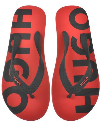 HUGO Arvel Flip Flops - Red