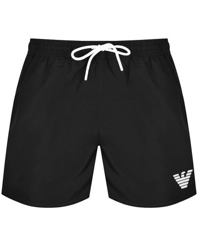 Armani Emporio Logo Swim Shorts - Black