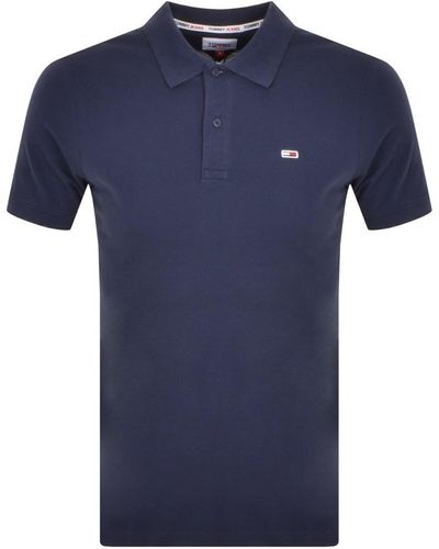 Tommy Hilfiger Slim Fit Placket Polo T Shirt - Blue