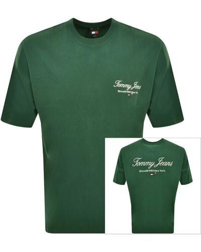 Tommy Hilfiger Oversized Logo T Shirt - Green