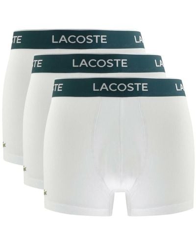 Lacoste Underwear Triple Pack Boxer Trunks - White