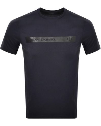 Armani Exchange Logo T Shirt - Blue