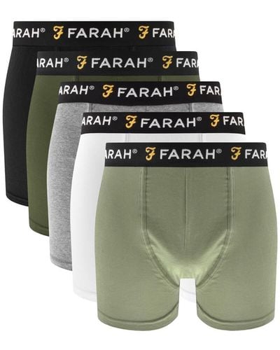 Farah Renzo 5 Pack Boxer Shorts - Green