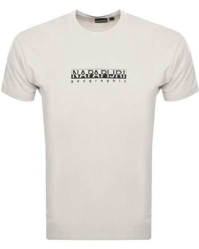 Napapijri S Box Short Sleeve T Shirt - White