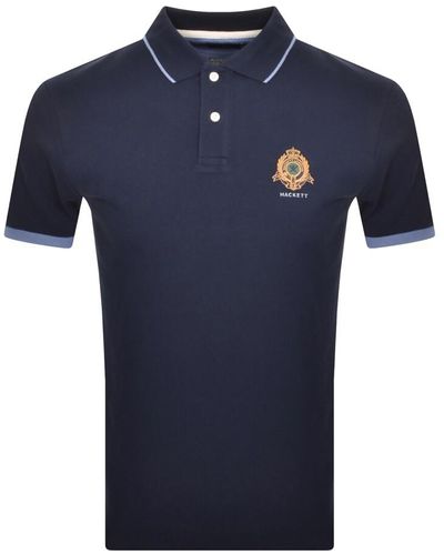 Hackett Logo Polo T Shirt In - Blue