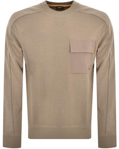 BOSS Boss Pocket Cargo Sweatshirt - Brown