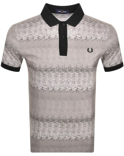 Fred Perry Subculture Waves Polo T Shirt - Gray