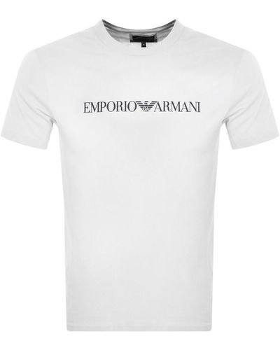 Armani Emporio Crew Neck Logo T Shirt - White