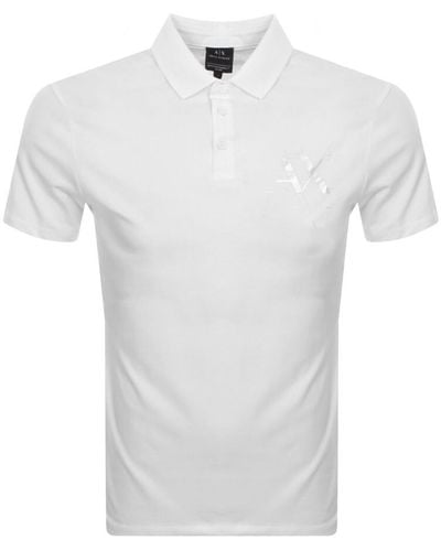 Armani Exchange Logo Polo T Shirt - White