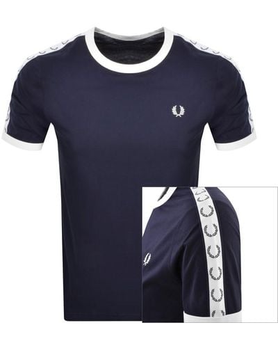 Fred Perry Taped Ringer T Shirt - Blue