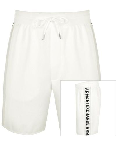 Armani Exchange Logo Tape Jersey Shorts - White