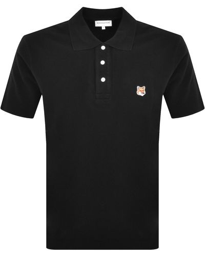 Maison Kitsuné Fox Head Polo T Shirt - Black