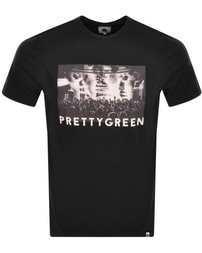 Pretty Green Crowd Photo T Shirt - Black