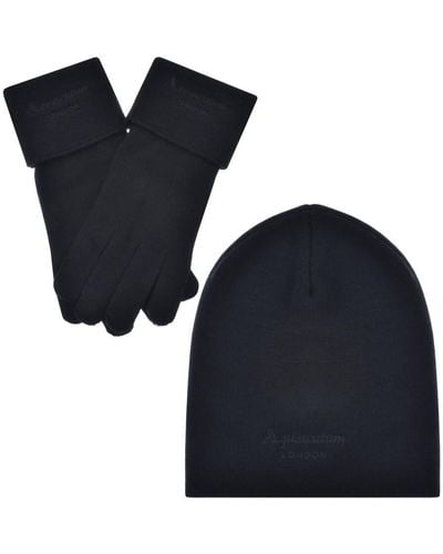 Aquascutum Beanie Hat And Gloves Set - Black