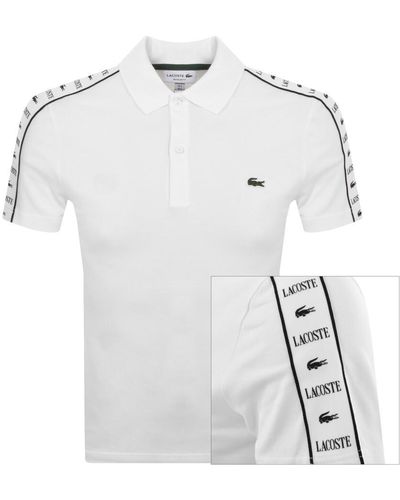 Lacoste Taped Logo Polo T Shirt - White