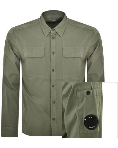 C.P. Company Cp Company Gabardine Pocket Overshirt - Green