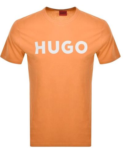 HUGO Dulivio Crew Neck T Shirt - Orange
