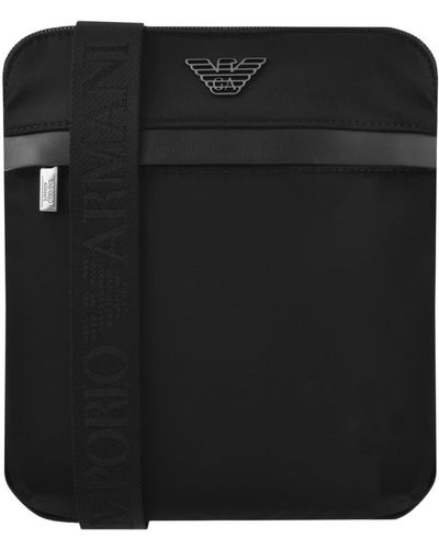 Armani Emporio Logo Messenger Bag - Black