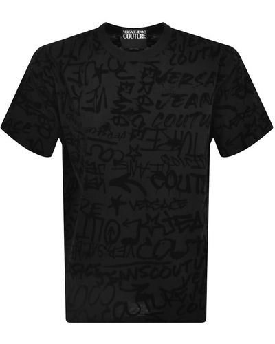 Versace Couture Flock T Shirt - Black