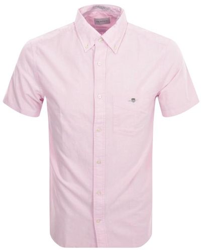 GANT Poplin Short Sleeved Shirt - Pink