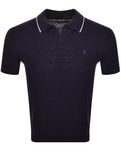 Ralph Lauren Johnny Knit Polo T Shirt - Blue