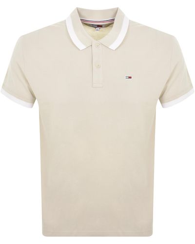 Tommy Hilfiger Solid Tipped Polo Shirt - Natural