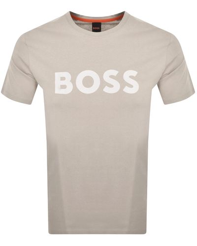 BOSS Boss Thinking 1 Logo T Shirt - Grey