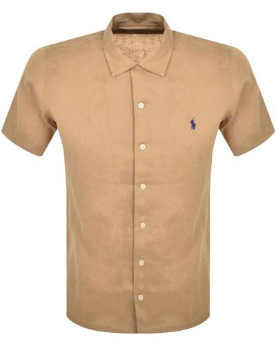 Ralph Lauren Linen Short Sleeved Shirt - Natural