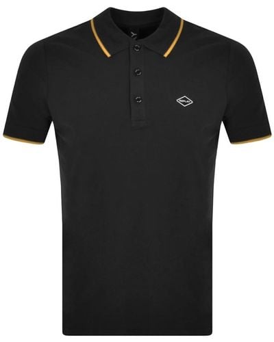 Replay Short Sleeved Logo Polo T Shirt - Black